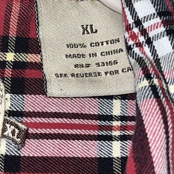 C E Schmidt Workwear‎ Shirt Womens Sz XL Cotton Plaid Button Up Red Long Sleeve - Picture 3 of 7